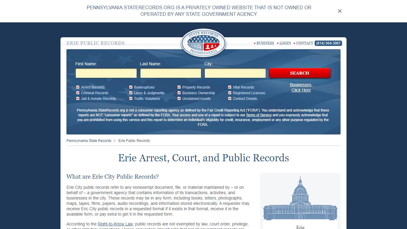 Erie Arrest and Public Records | Pennsylvania.StateRecords.org